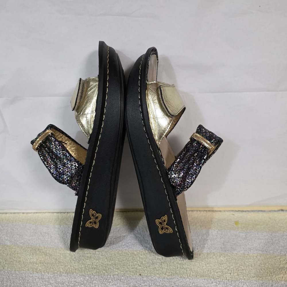 Alegria Women Sandal KAR 283 Glitz Gold Size 9 EUR 39 Shoes Sparkle Adjustable - Picture 12 of 15